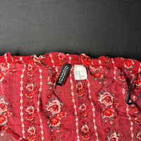 Blouse - Burgundy & White - Size 44