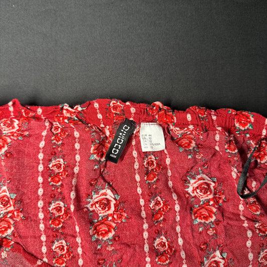 Blouse - Burgundy & White - Size 44