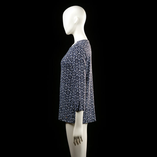 Blouse - Navy & White - Size M
