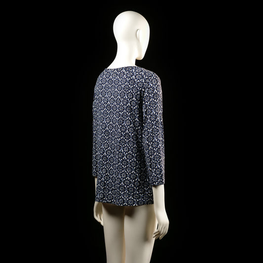Blouse - Navy & White - Size M