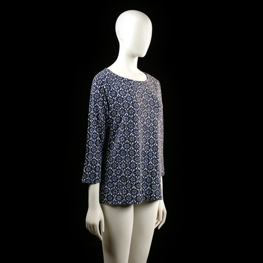 Blouse - Navy & White - Size M