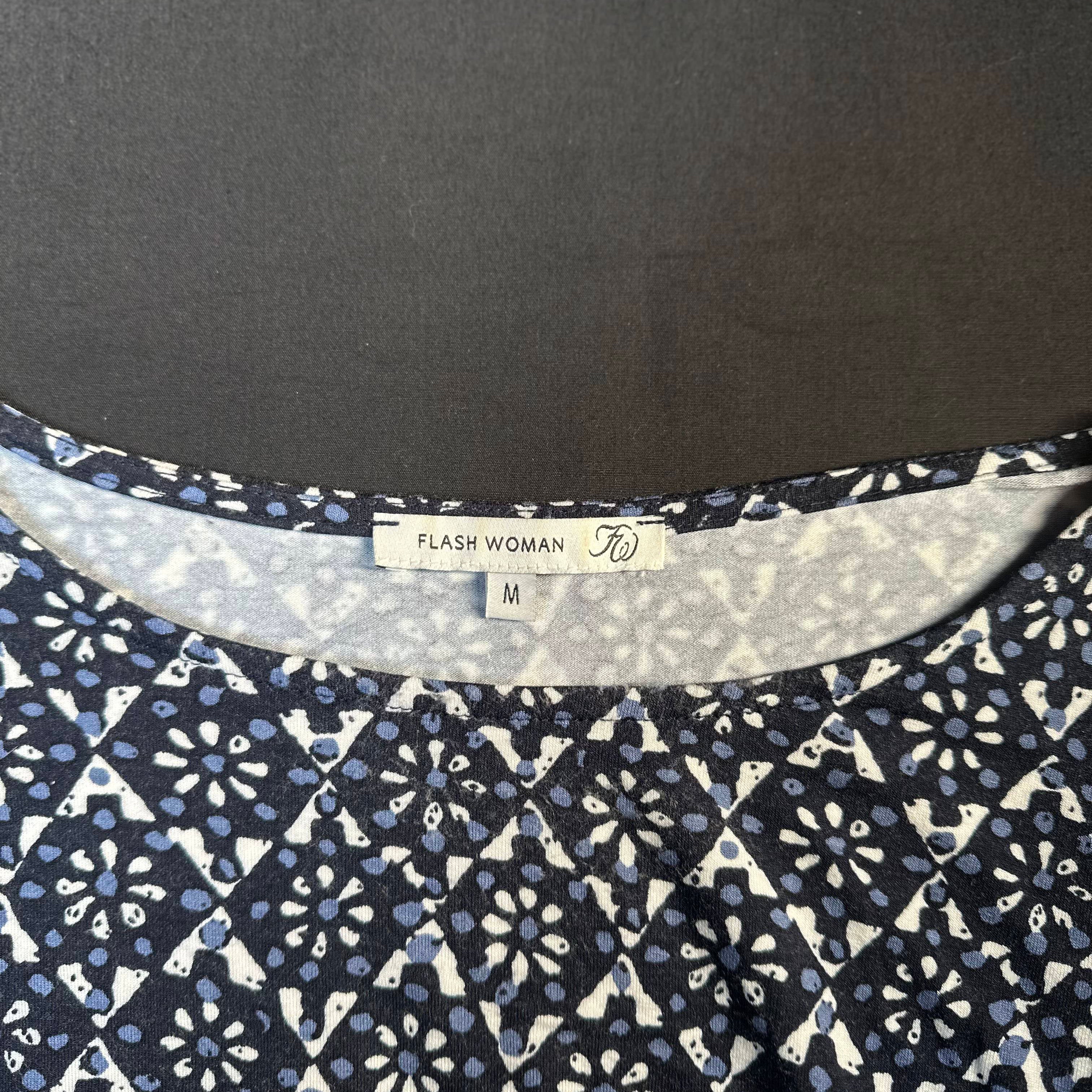 Blouse - Navy & White - Size M