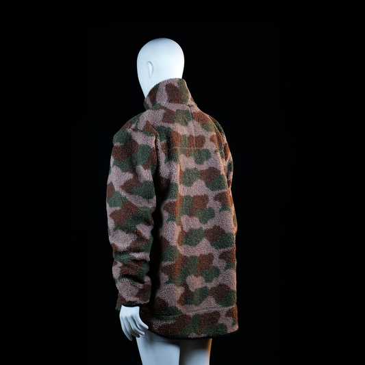 Fleece jacket - Brown & Olive - Size XL