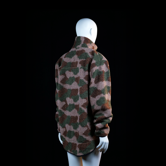 Fleece jacket - Brown & Olive - Size XL