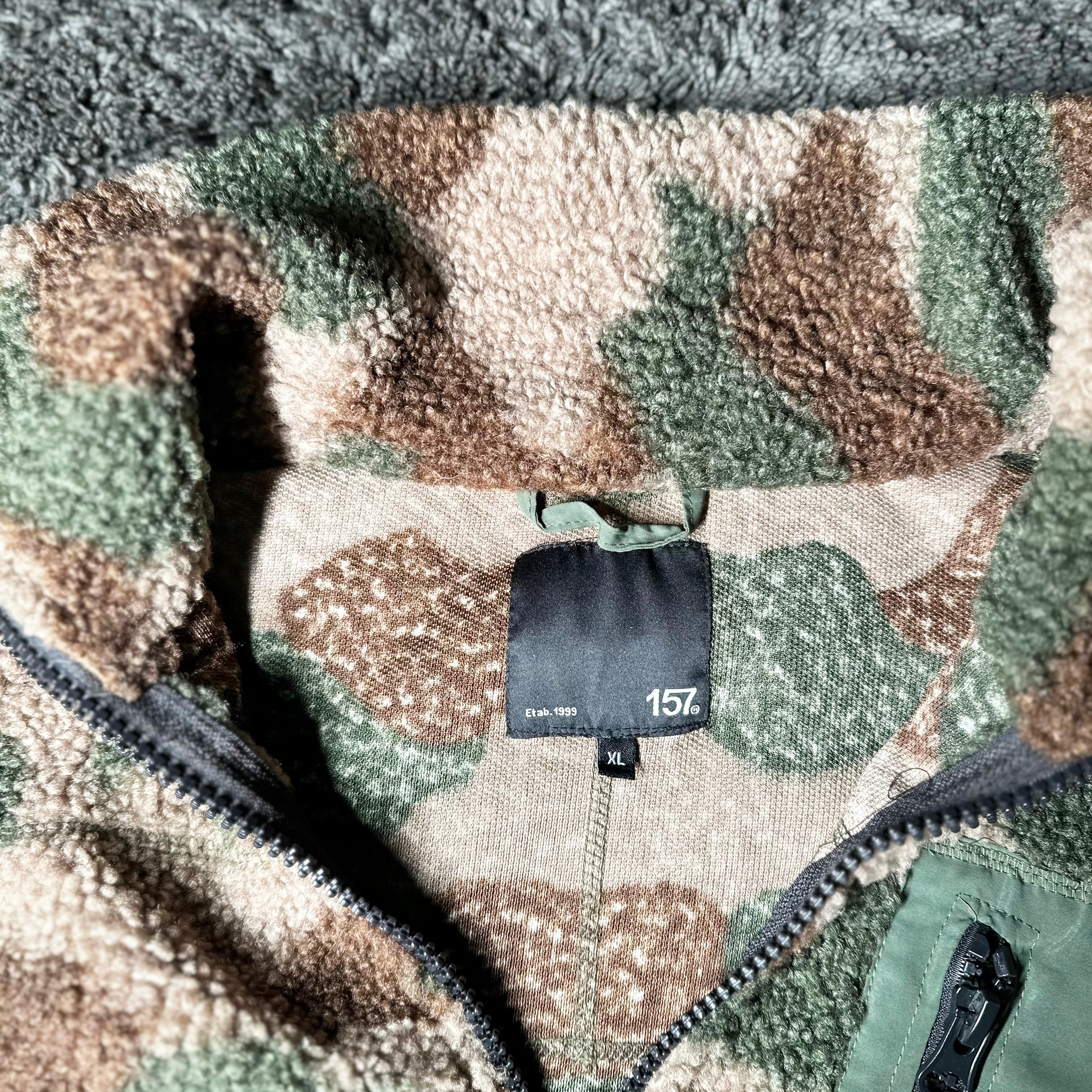 Fleece jacket - Brown & Olive - Size XL