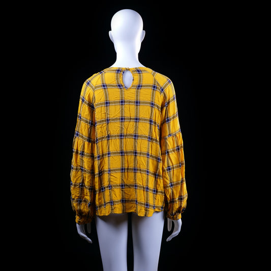 Blouse - Mustard & Navy - Size 44