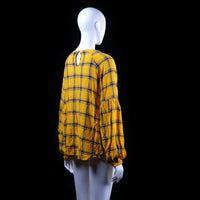 Blouse - Mustard & Navy - Size 44