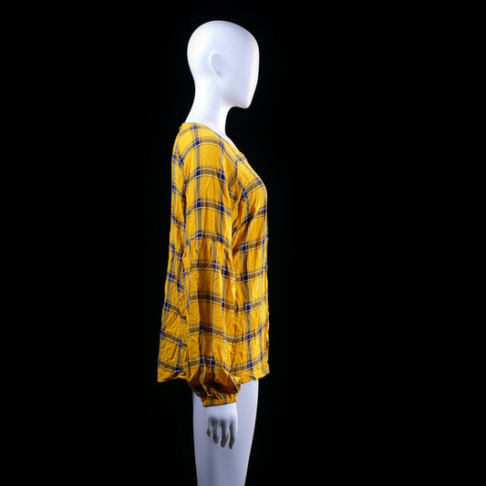 Blouse - Mustard & Navy - Size 44