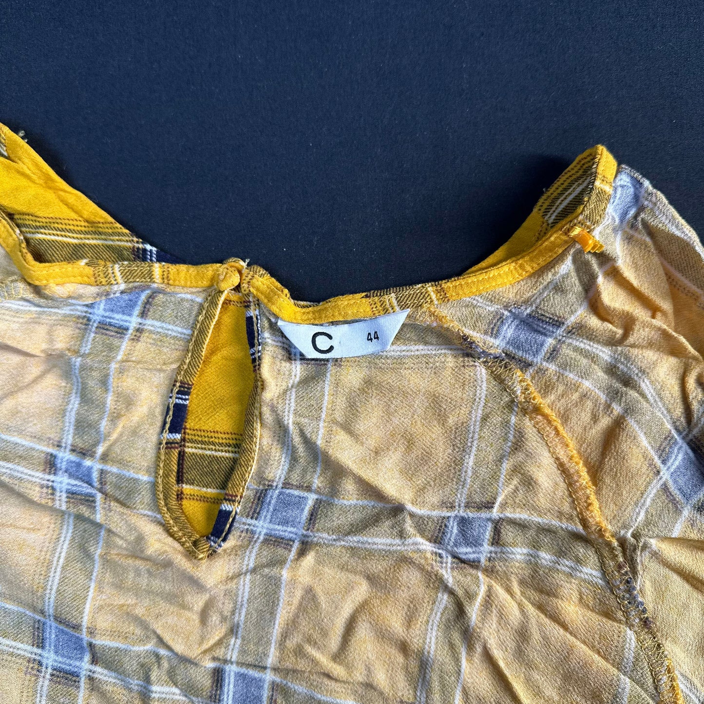 Blouse - Mustard & Navy - Size 44