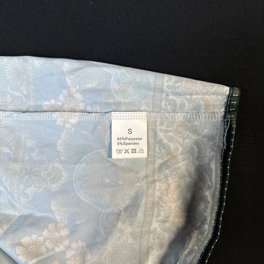 Blouse - Light Blue & Rust - Size S