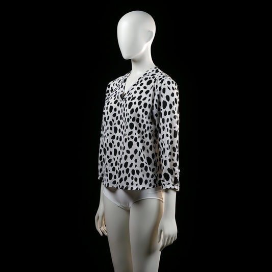 Blouse - White & Black - Size S