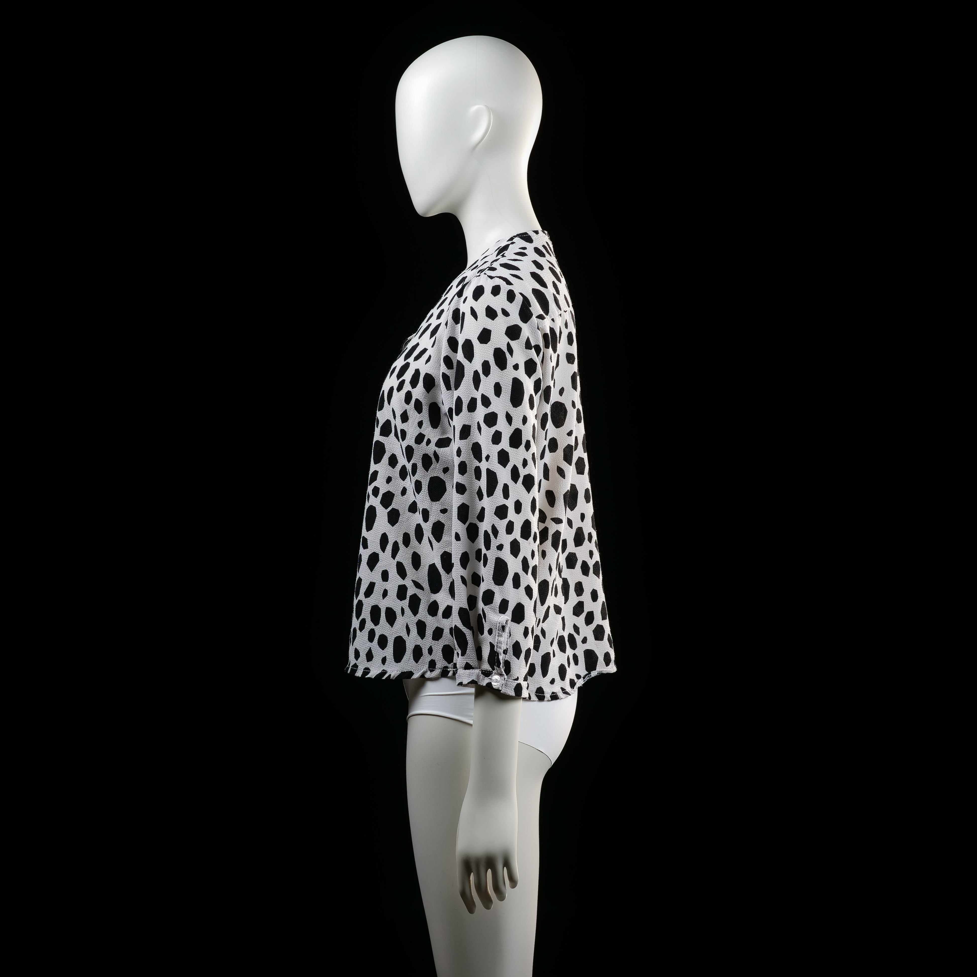 Blouse - White & Black - Size S