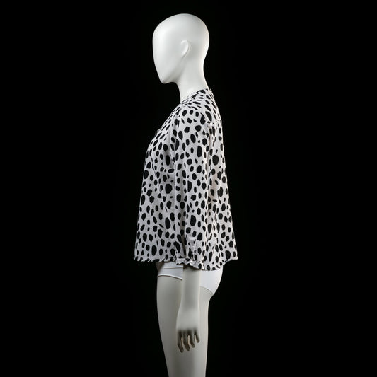 Blouse - White & Black - Size S