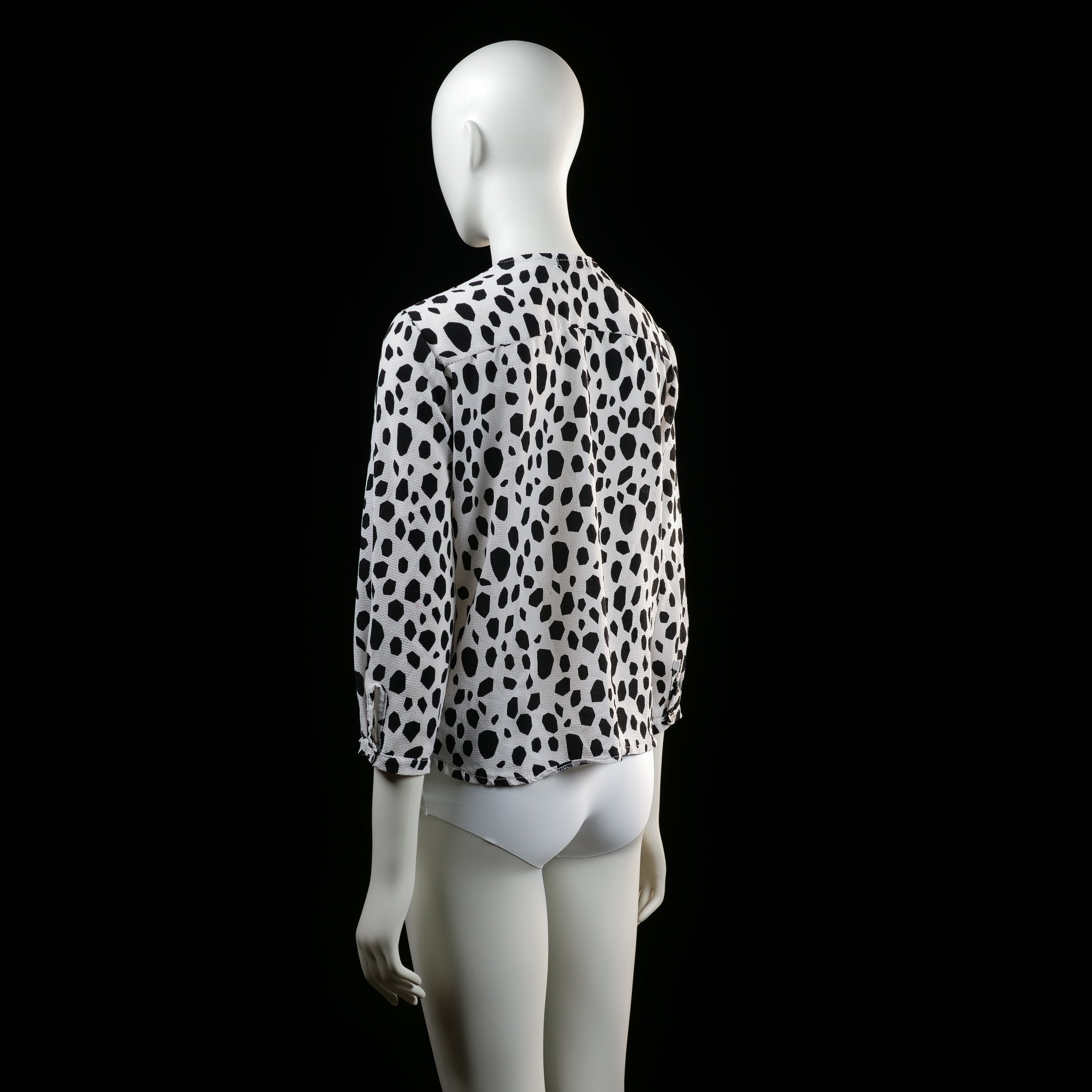 Blouse - White & Black - Size S
