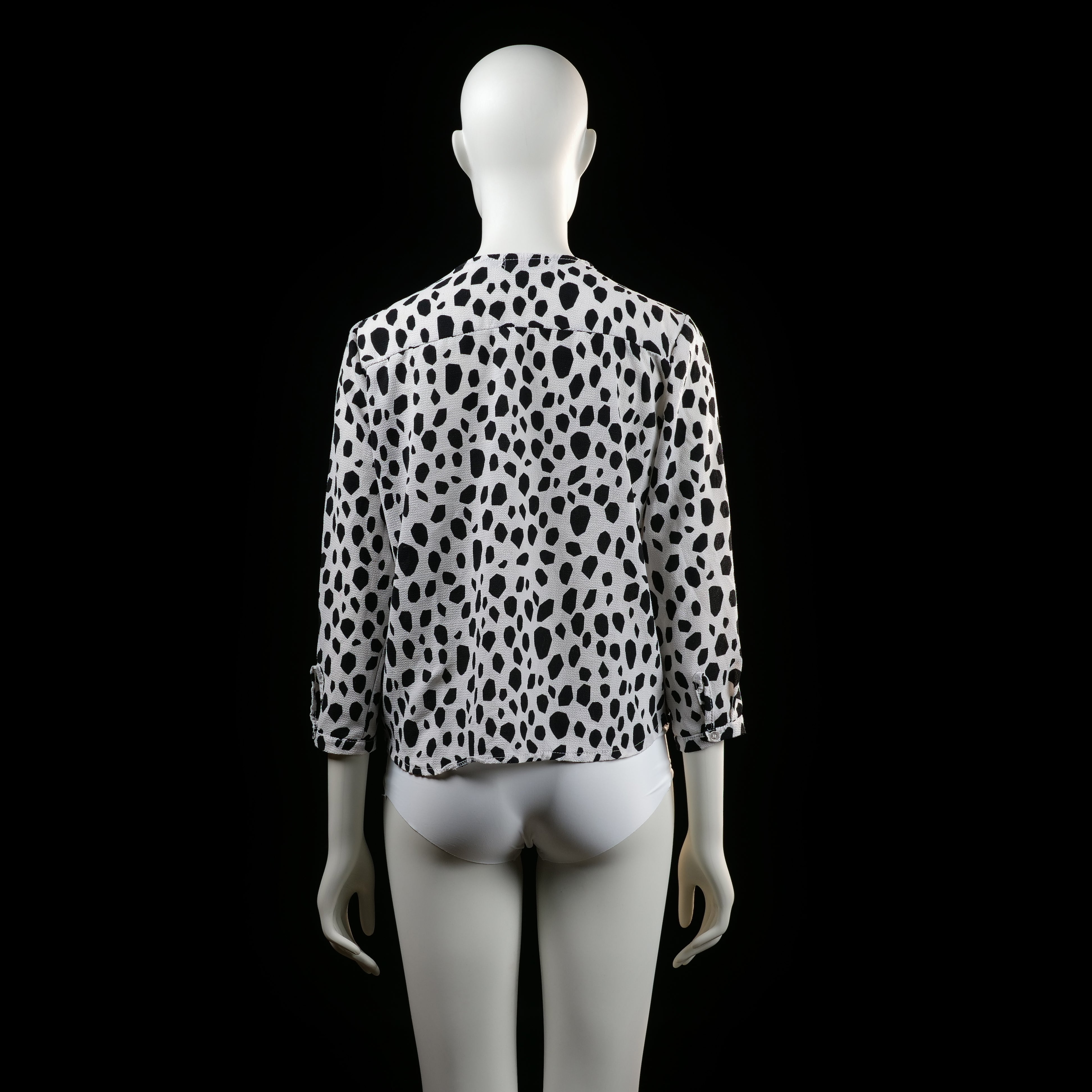 Blouse - White & Black - Size S
