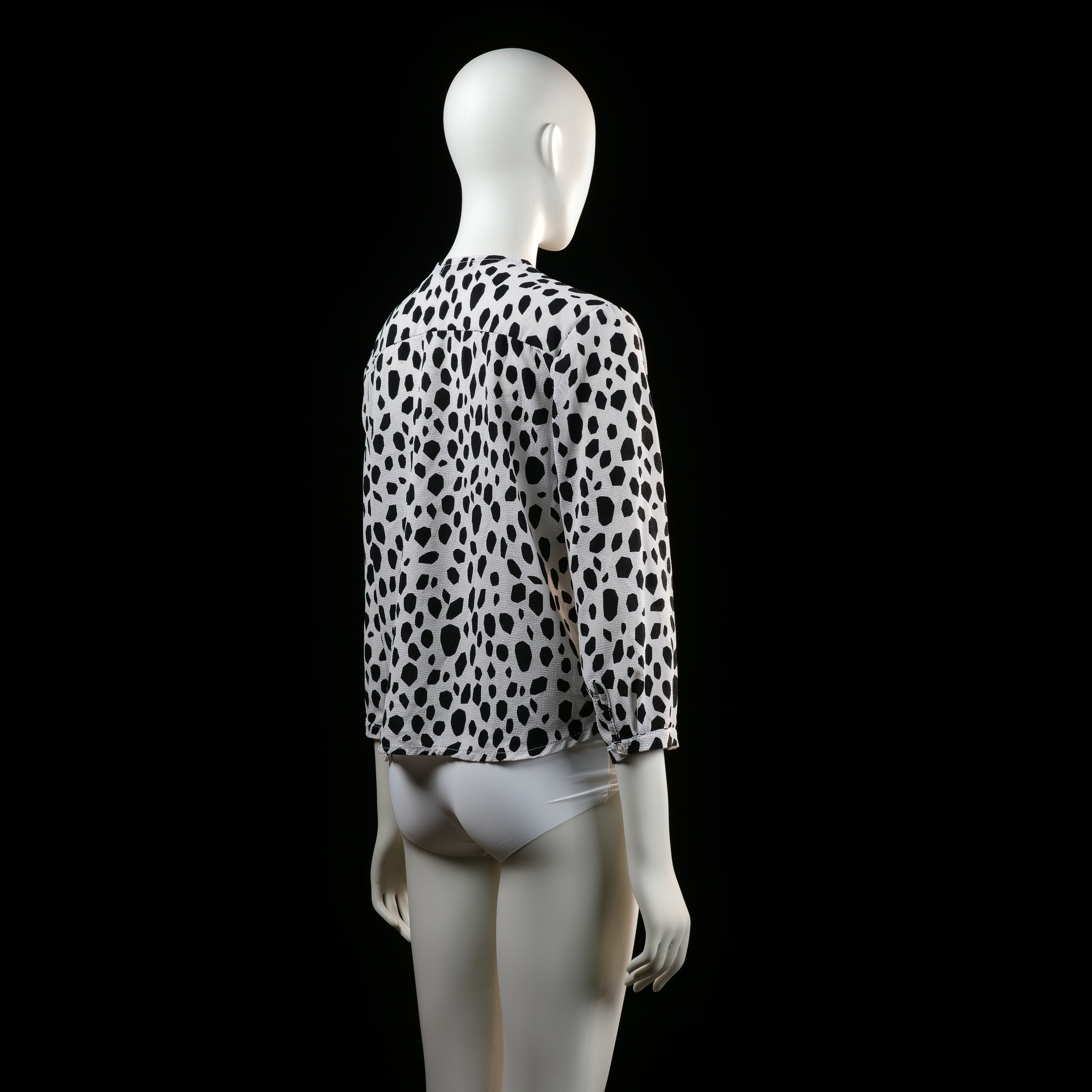 Blouse - White & Black - Size S