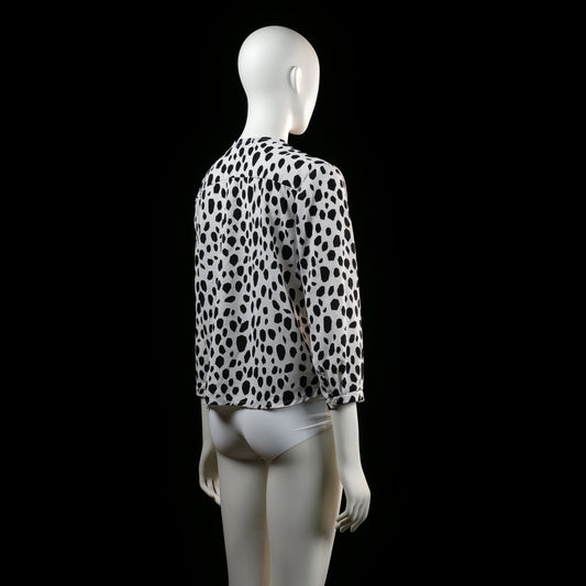 Blouse - White & Black - Size S