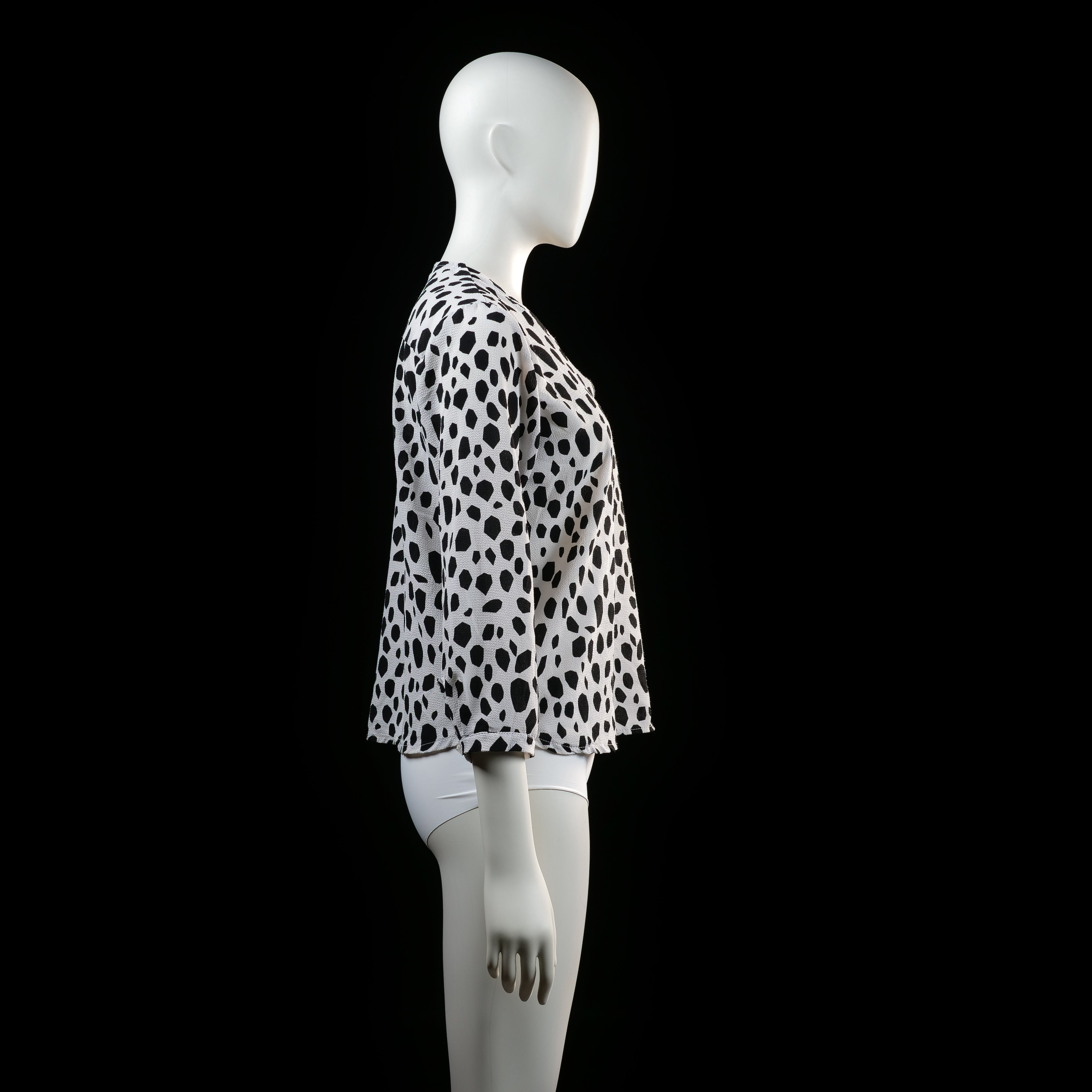 Blouse - White & Black - Size S