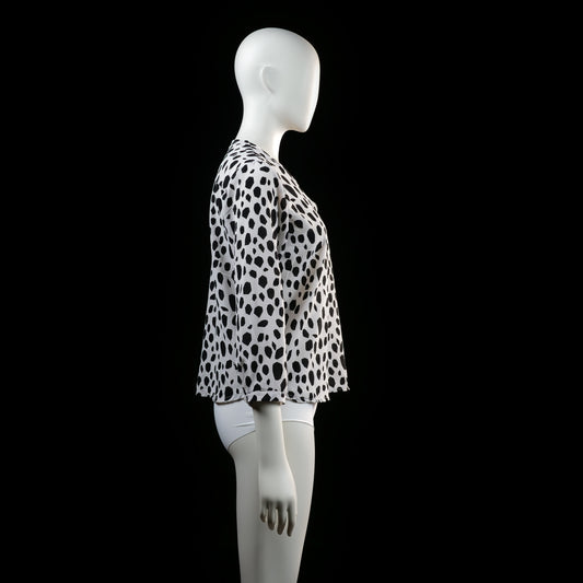 Blouse - White & Black - Size S