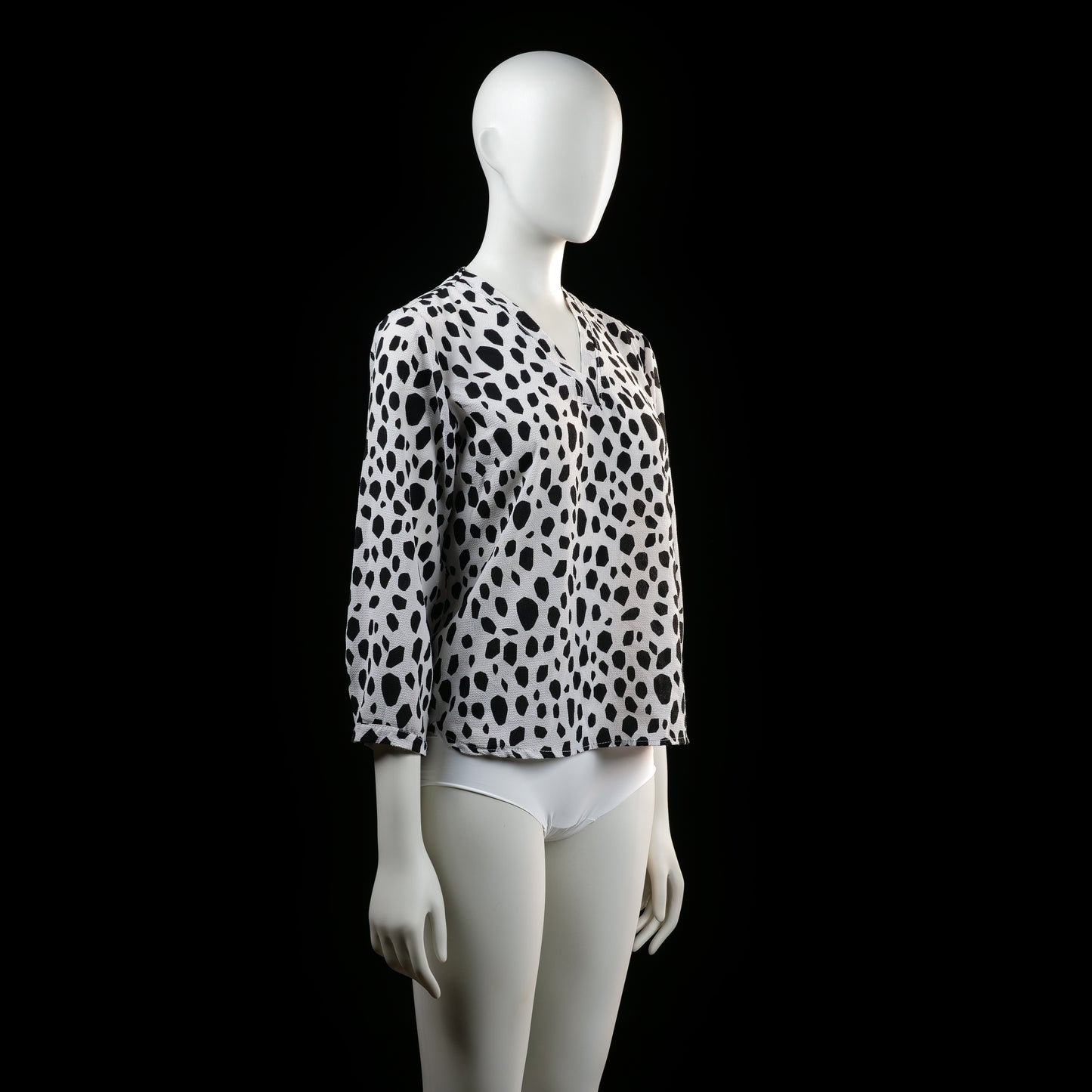 Blouse - White & Black - Size S