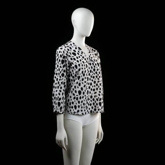 Blouse - White & Black - Size S