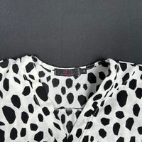 Blouse - White & Black - Size S