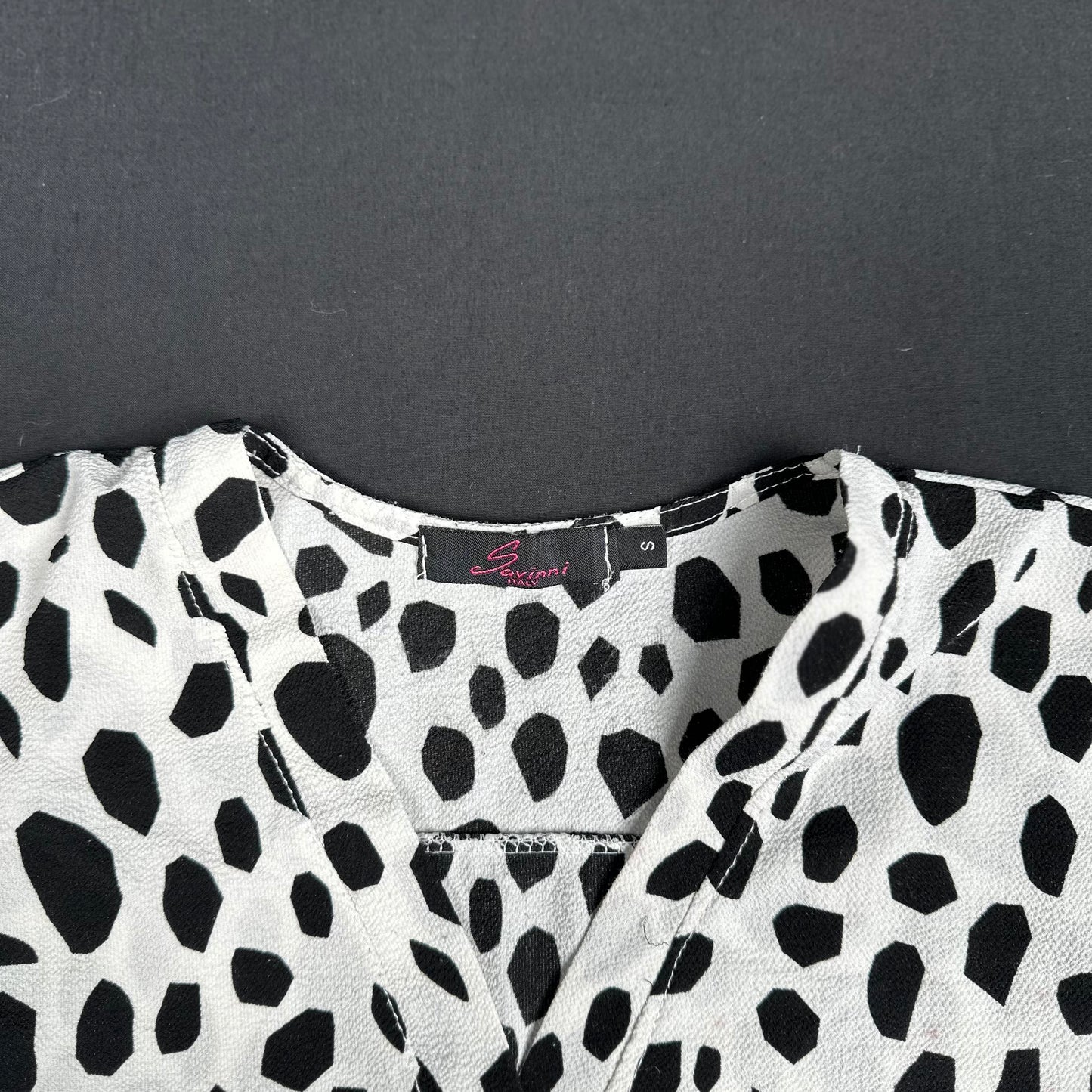 Blouse - White & Black - Size S
