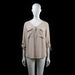 Atmosphere - Blouse - Beige - Size 42 - Long-sleeve blouse with tab roll-up sleeves, chest flap pockets, and a V-neckline featuring a short front zip. Hemline is rounded and slightly longer in the back.