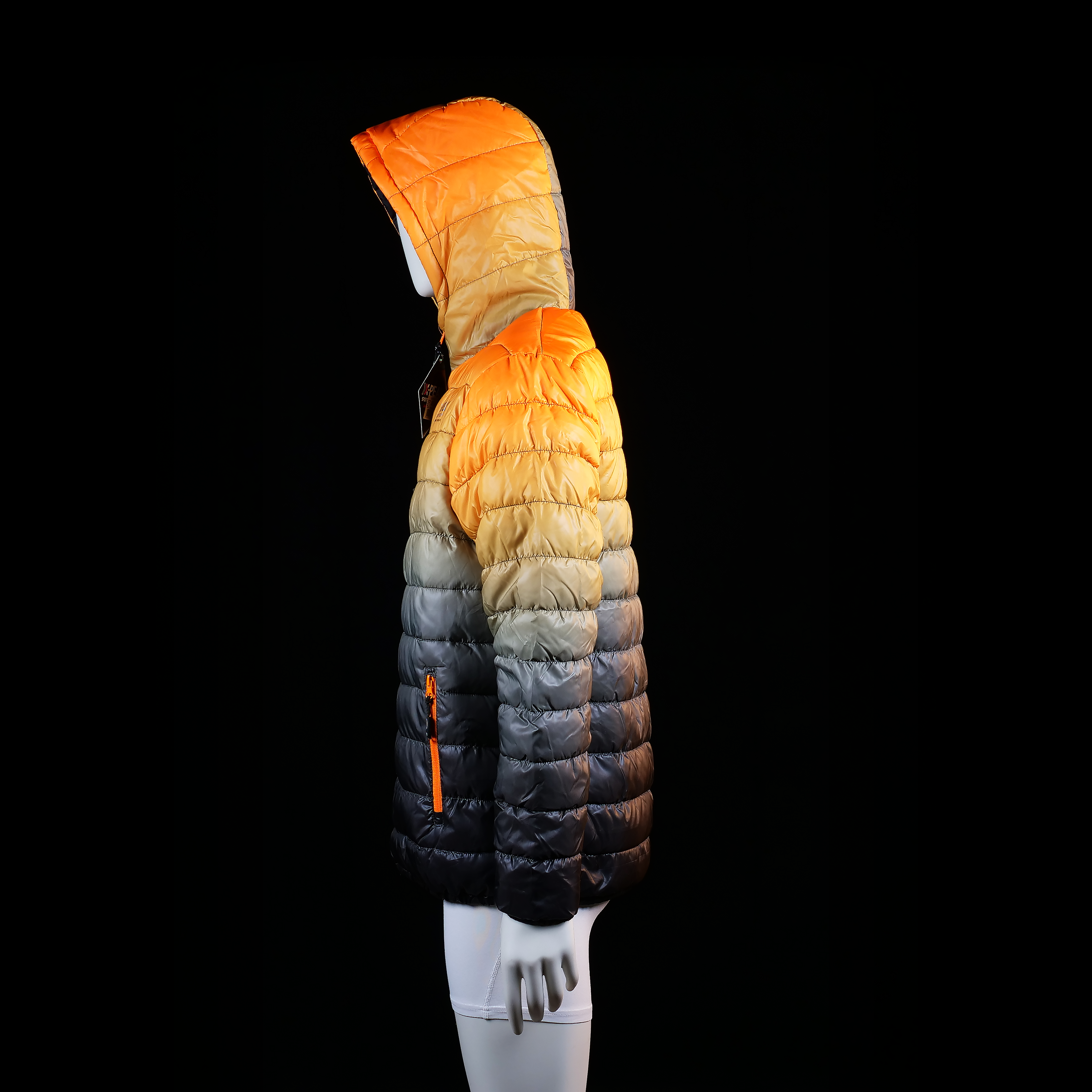 Padded jacket - Orange & Black - Size L - (NEW)