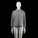 Flash Woman - Blouse - White & Black - Size L - Boxy long-sleeve top with a high mock neck and a black and white woven plaid pattern. Features a back zipper closure and straight hem.