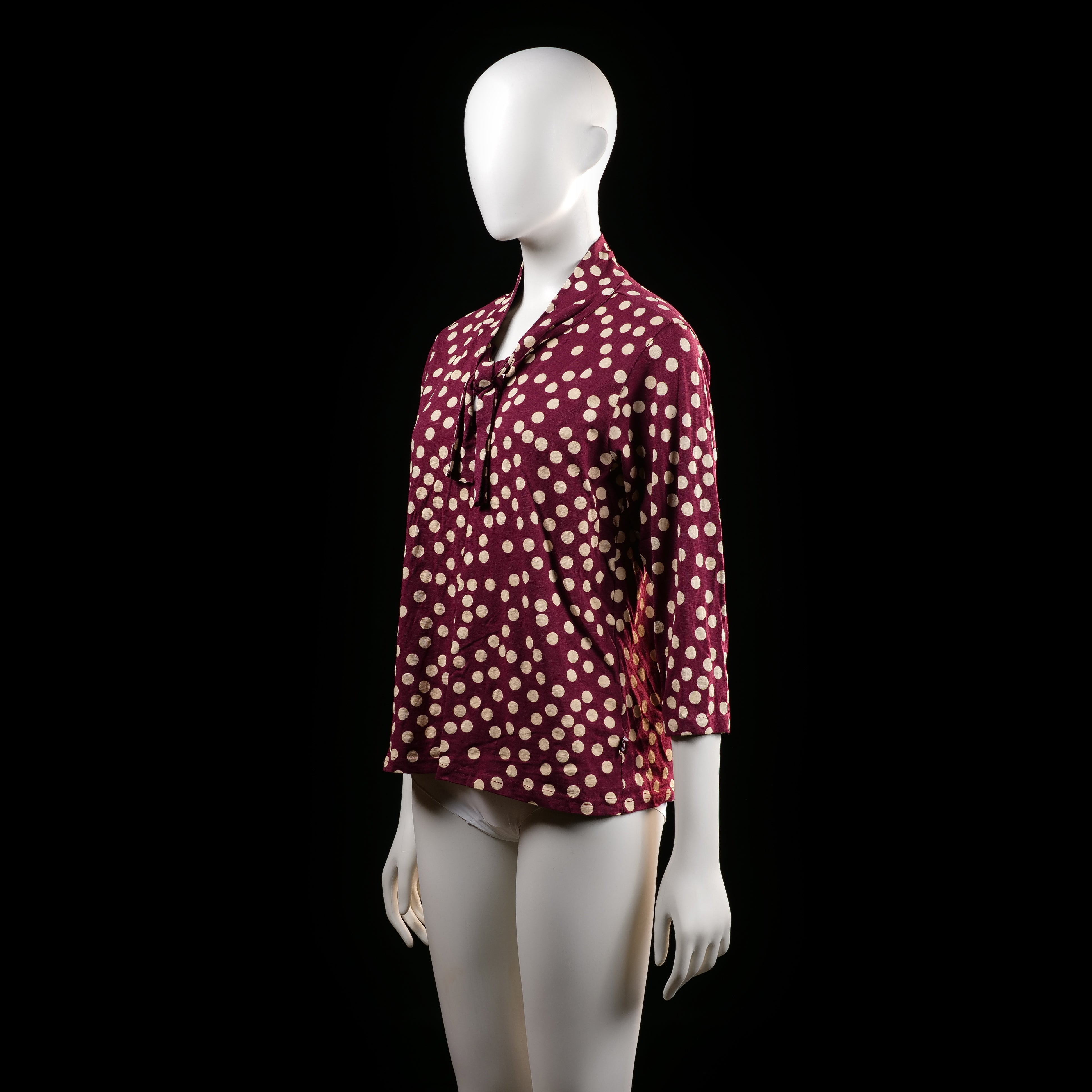 Blouse - Burgundy & Ivory - Size M