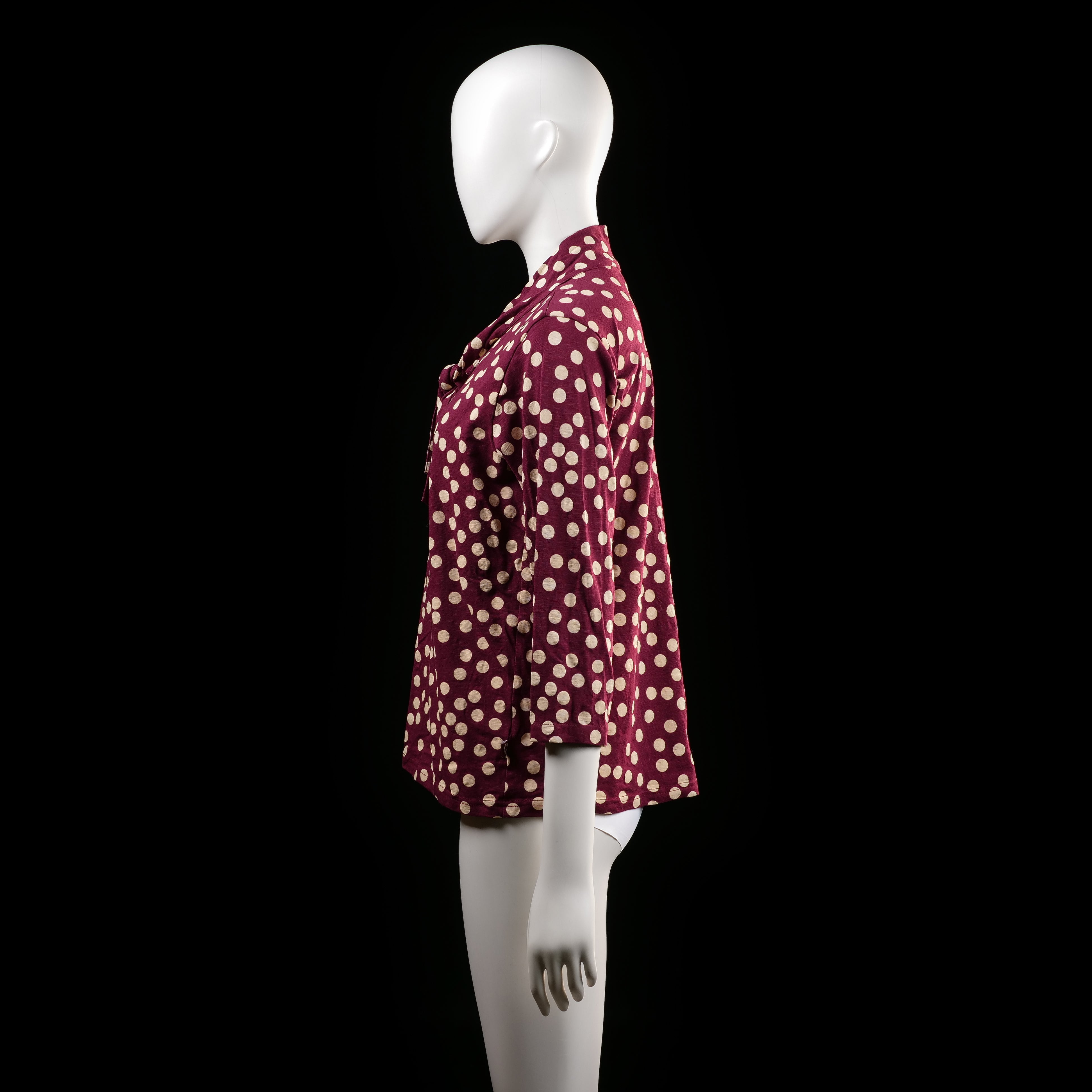 Blouse - Burgundy & Ivory - Size M