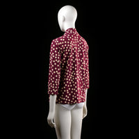 Blouse - Burgundy & Ivory - Size M