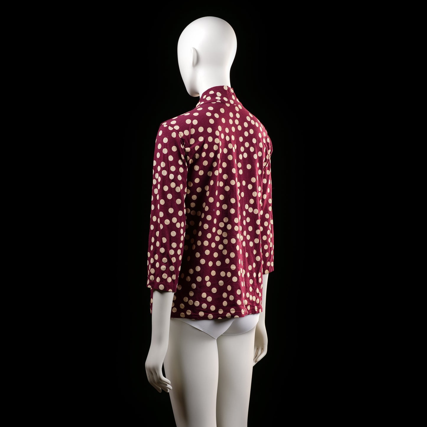 Blouse - Burgundy & Ivory - Size M
