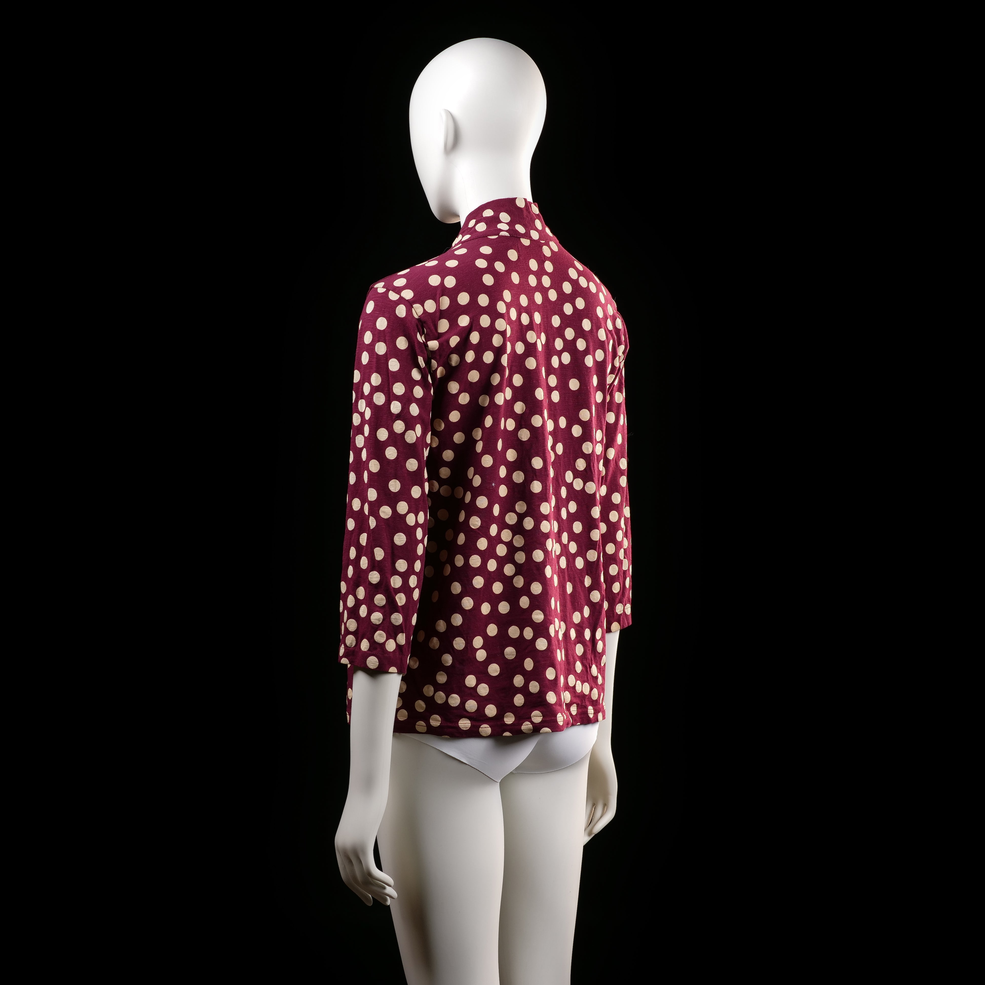 Blouse - Burgundy & Ivory - Size M