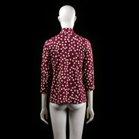 Blouse - Burgundy & Ivory - Size M