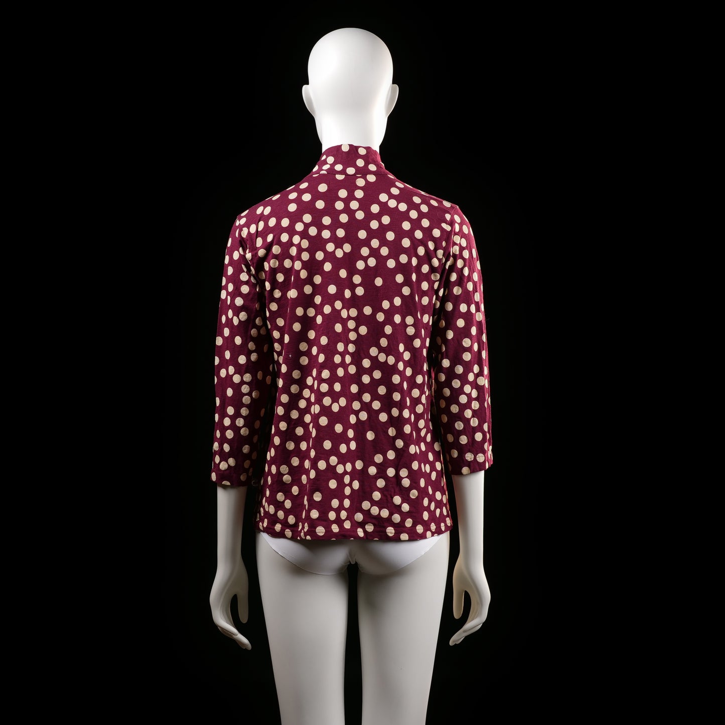 Blouse - Burgundy & Ivory - Size M