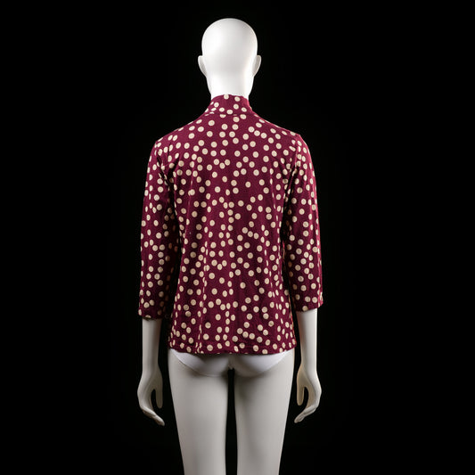 Blouse - Burgundy & Ivory - Size M