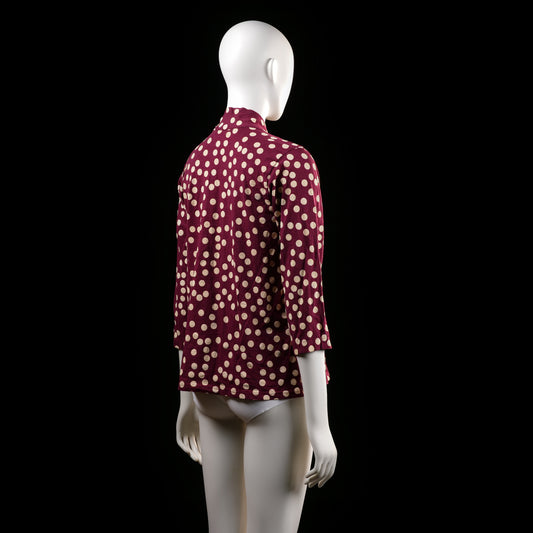 Blouse - Burgundy & Ivory - Size M