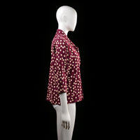 Blouse - Burgundy & Ivory - Size M