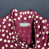 Blouse - Burgundy & Ivory - Size M
