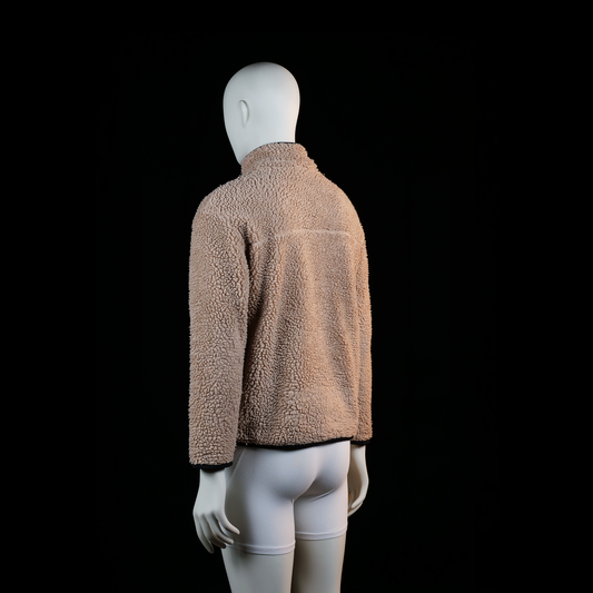 Fleece jacket - Camel & Black - Size S