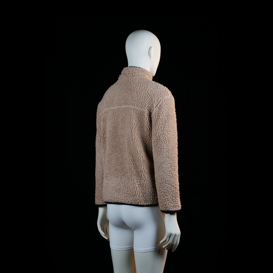 Fleece jacket - Camel & Black - Size S