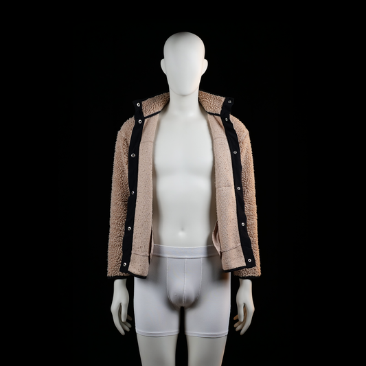Fleece jacket - Camel & Black - Size S
