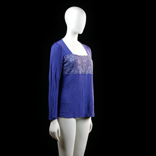 Blouse - Indigo & White - Size M