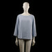H&M - Blouse - Light Blue - Size 44 - Loose-fitting top with wide 3/4 sleeves and a scalloped hemline and sleeve edges. Features a round neckline with no visible closures.