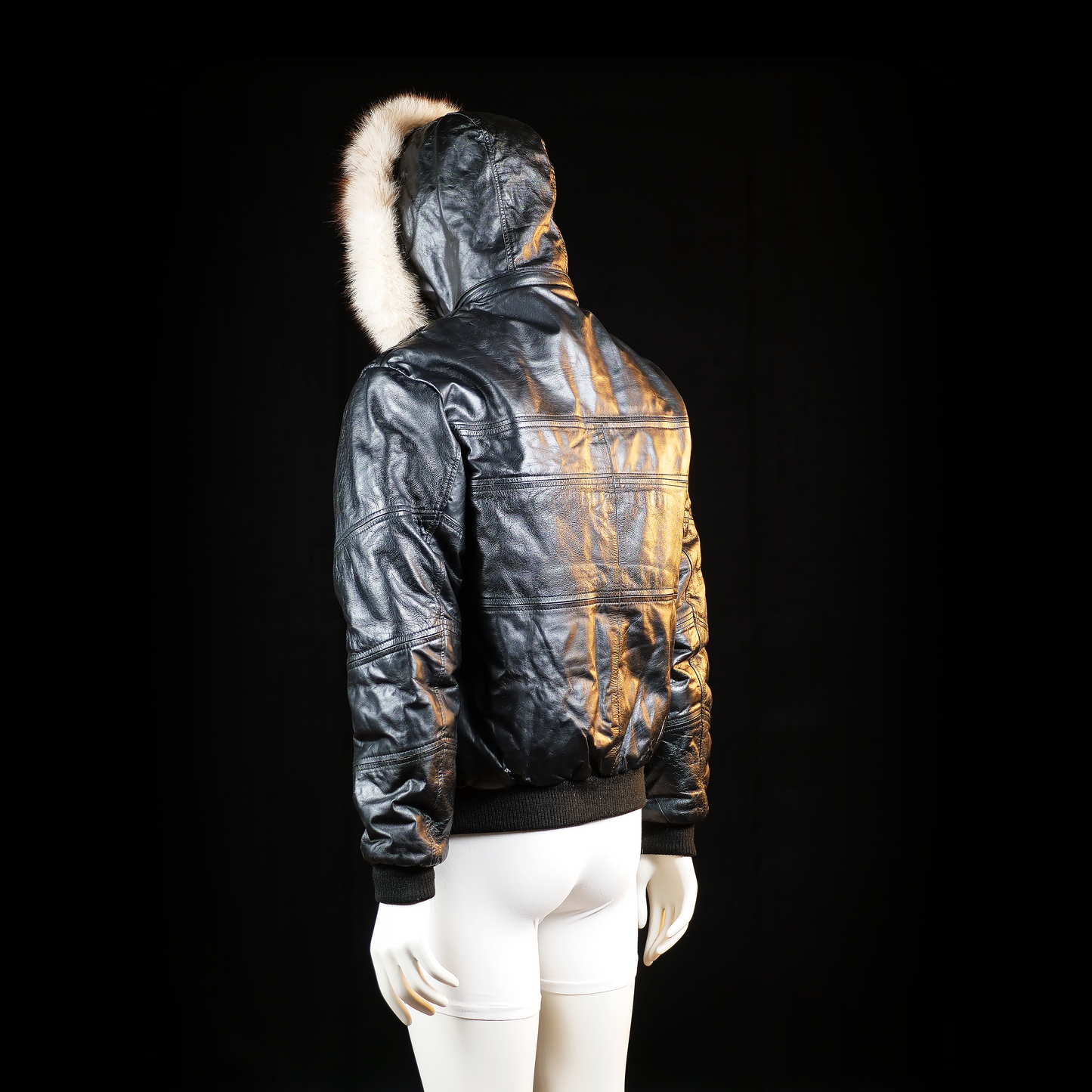 Leather jacket - Black & Ivory - Size M