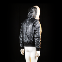 Leather jacket - Black & Ivory - Size M