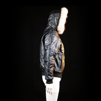 Leather jacket - Black & Ivory - Size M
