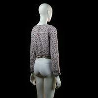 Blouse - White & Burgundy - Size 34